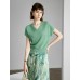 V-Neck Short Sleeve Knit Top V-Neck Short Sleeve Knit Top