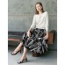 Tencel Eyelet Knit Tie-Neck Sweater