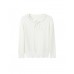 Tencel Eyelet Knit Tie-Neck Sweater