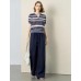 Striped V-Neck Knit Short Sleeve Top Striped V-Neck Knit Short Sleeve Top