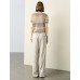 Colorful Striped Short Sleeve Knit Top Colorful Striped Short Sleeve Knit Top