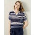 Striped V-Neck Knit Short Sleeve Top Striped V-Neck Knit Short Sleeve Top