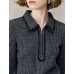 Striped Zip-Up Polo Knit Top Striped Zip-Up Polo Knit Top