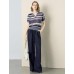 Striped V-Neck Knit Short Sleeve Top Striped V-Neck Knit Short Sleeve Top